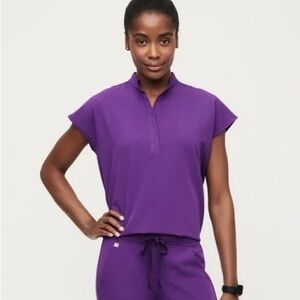 FIGS Digital Grape Rafaela Scrub Top XXS